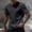 Dark Gray, variant on COSFO Casual T-Shirt for Men Jacquard Short Sleeve Shirt Solid Classic Fit Crew Neck Summer Men Tee Shirts S