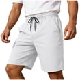 thumbnail image 2 of Nkmbld Mens Cargo Shorts Linen Relaxed Drawstring Shorts with Elastic Waistband Summer Casual Work Shorts, 2 of 8