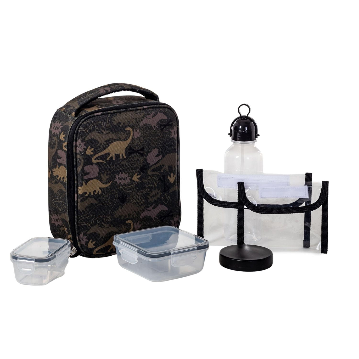 7-Piece Lunch Bag Set, dino-camo