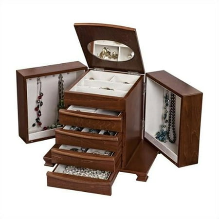 Mele Caprice Walnut Jewelry Box - 13W x 10.375H in.