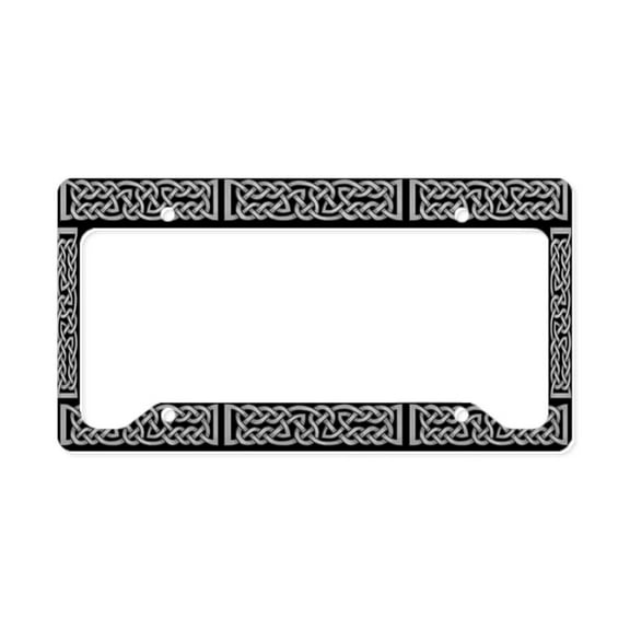 CafePress - Celtic Knot Gray License Plate Holder - Aluminum License Plate Frame, License Tag Holder