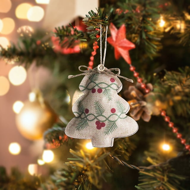 2pc Rustic Christmas Tree Ornaments Farm Hanging Decorations Christmas Stocking Tree Ornaments For Christmas Party