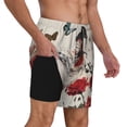 thumbnail image 3 of Picia Floral Leopard Butterflies pattern Mens Swim Trunks with Compression Liner Stretch Beach Shorts Quick Dry with Zipper Pockets No-Chafing Board Shorts-X-Large, 3 of 9