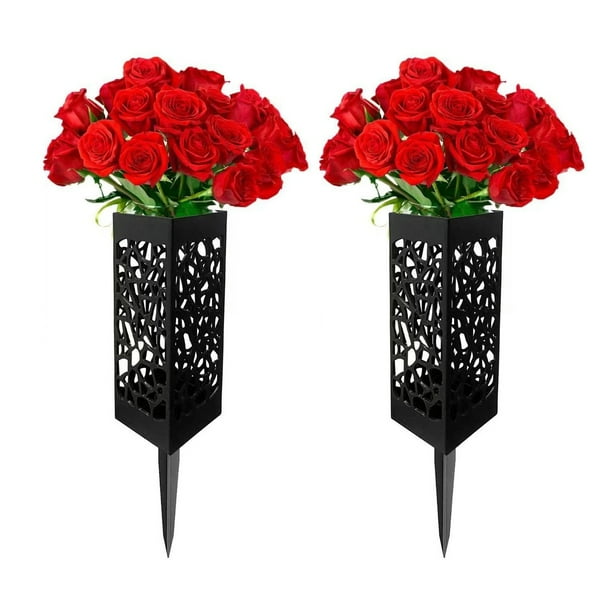 2 Pack Grave Flower Holders, Cemetery Vase for Fresh,Artificial Flowers, Grave Decorations 7