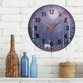 thumbnail image 3 of Yayeee Wall Clock Battery Operated 11.9" Silent Quartz Non-Ticking for Living Room Decor, Purple Forest, 3 of 8
