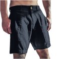 thumbnail image 2 of Teissuly Men's Summer Pocket Cotton Hemp Beach Breathable Sports Shorts Pants, 2 of 6
