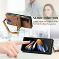 thumbnail image 4 of Feishell for Samsung Galaxy Z Fold 6, Wallet Case with Card Holder Leather Card Slots Kickstand Shockproof RFID Blocking Magnetic Clasp Protective Cover for Women Men for Samsung Galaxy Z Fold 6,Brown, 4 of 6
