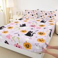 thumbnail image 4 of Manfei Thanksgiving Print Queen Sheets,Fall Harvest Pattern Halloween Queen Sheet Sets,4pcs,1 Flat Sheet,1 Fitted Sheet and 2 Pillowcases, 4 of 6