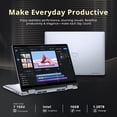 thumbnail image 3 of Dell Inspiron 14" WUXGA Touchscreen 2-in-1 Laptop, Intel 7 150U, 16GB DDR5, 1.28TB Storage(1TB SSD+288GB Docking Station Set), Backlit Keyboard, Windows Copilot, Wi-Fi 6E, Windows 11 Pro, Blue, 3 of 9