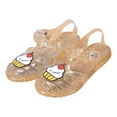 thumbnail image 2 of Piuwrlz Versatile Jelly Sandals Sandals for Little Girls Peep Toe Shoes Lace-Up Breathable Jelly Sandals Gold Size 5 Years, 2 of 7