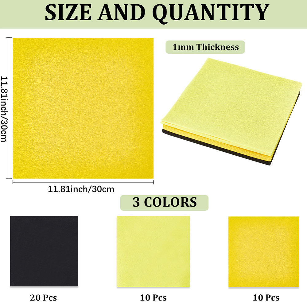 40Pcs 3 Colors Felt Fabric Sheet Squares Stiff Sheets Crafts Non Woven Felt Fabric Assorted Color for DIY Patchwork Sewing School