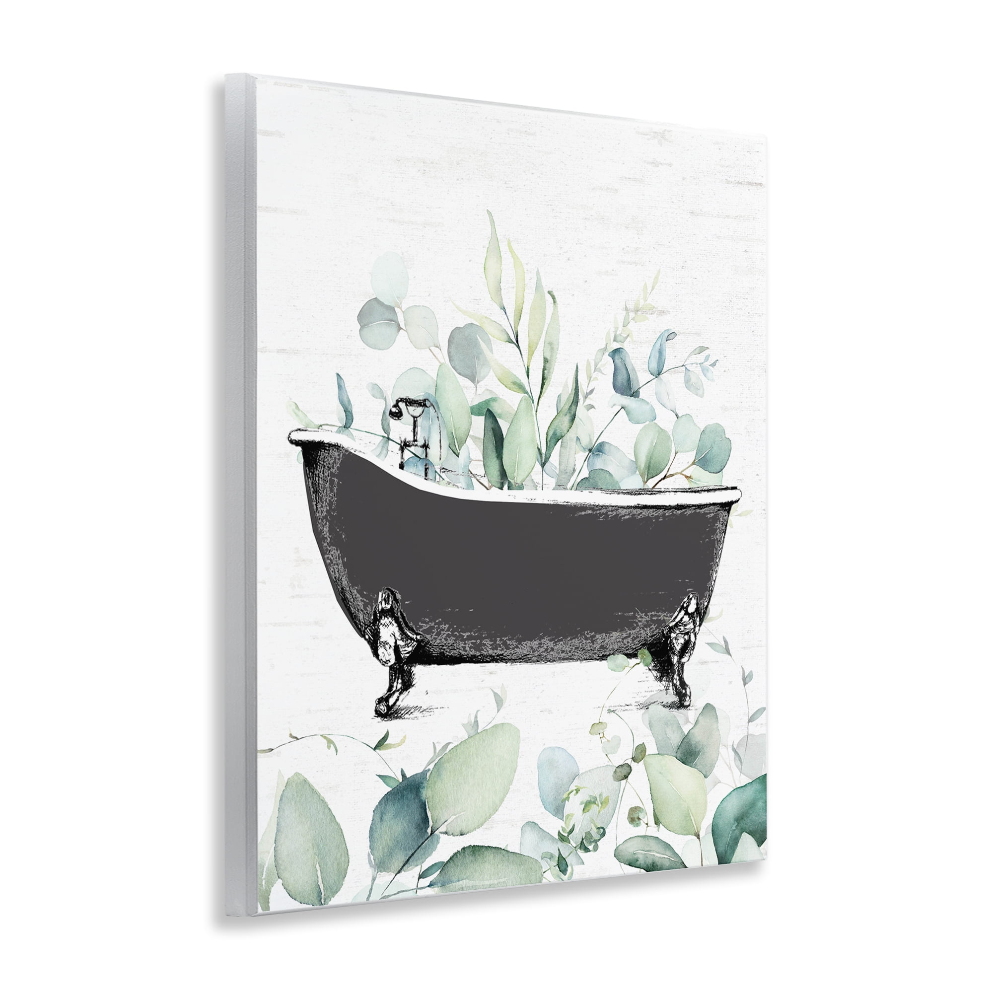 Eucalyptus Leaves Bathtub Wall Plaque Art, design by Lettered and Lined
