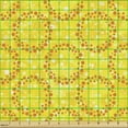 thumbnail image 2 of Abstract Upholstery Fabric by the Yard, Pastel Colorful Circular Tiles Geometric Dots Creative Cartoon, Decorative Fabric for DIY and Home Accents, Yellow Dark Orange by Ambesonne, 2 of 5