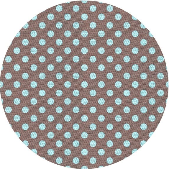 Ahgly Company Machine Washable Indoor Round Transitional Sienna Brown Area Rugs, 8' Round