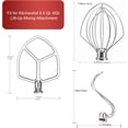 thumbnail image 7 of Stainless Steel 3 Piece kit Attachments for KitchenAid Stand Mixer and 5.5-6 Quart Bowl, Dishwasher Safe (5.5-6QT Flat Beater, 6QT Dough Hook, KN256 6-Wire Whip Attachment), 7 of 7
