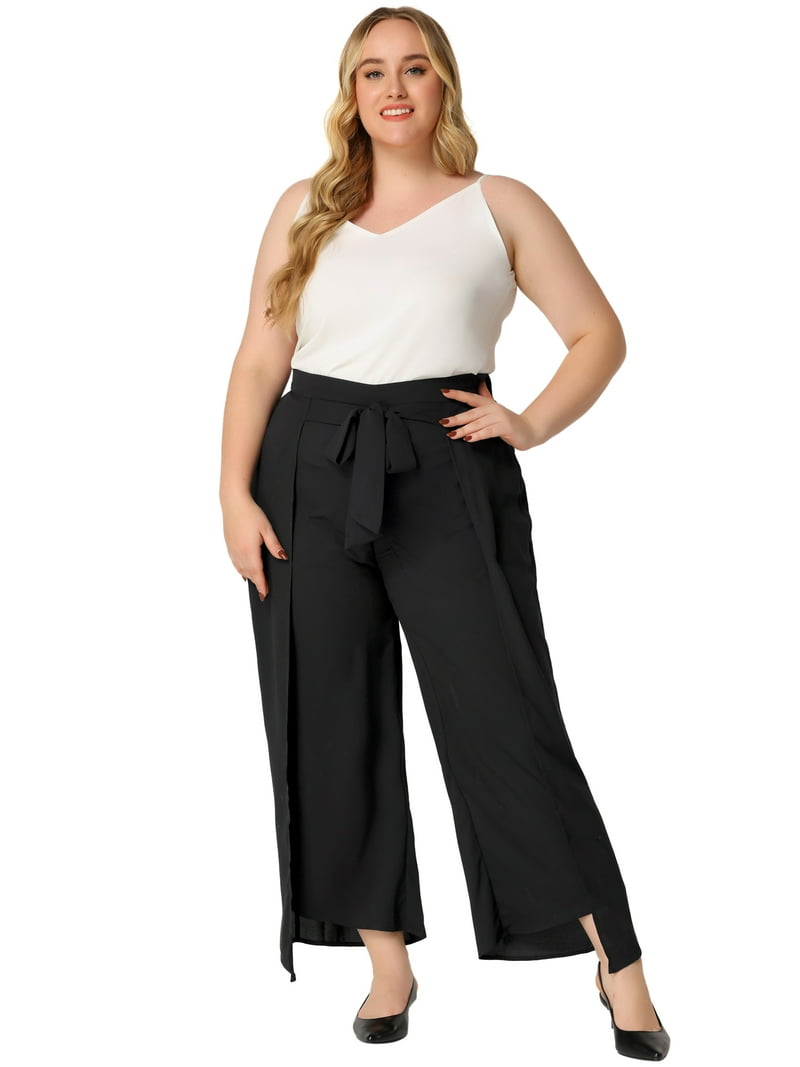 【THE MOZZ】Waug Ribbon Wide Pants Stretch Woven Wide-Leg Pants