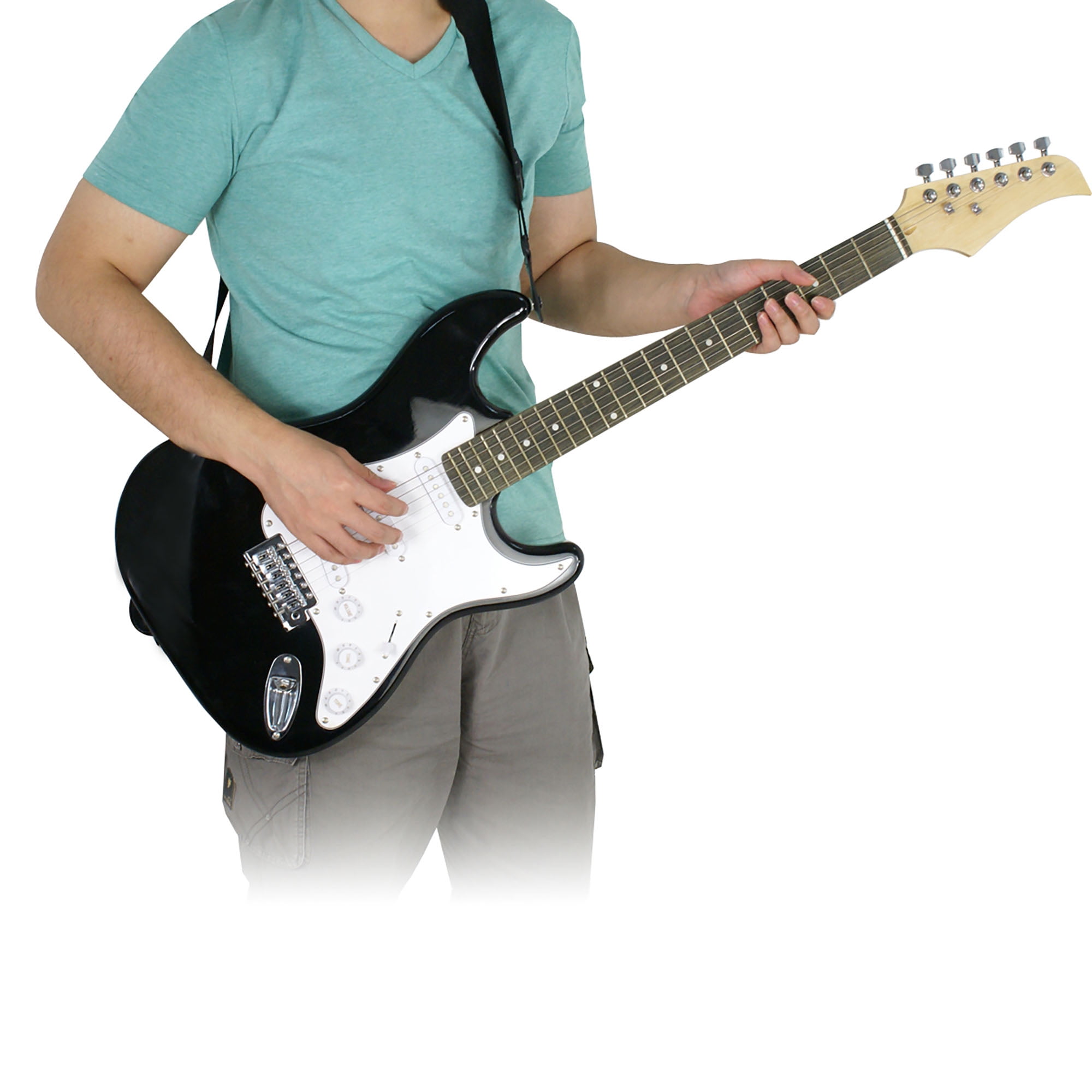 ZenStyle 39" Full-size Electric Guitar with Nylon Carrying Bag and 10W AMP for All-Level Player, Black