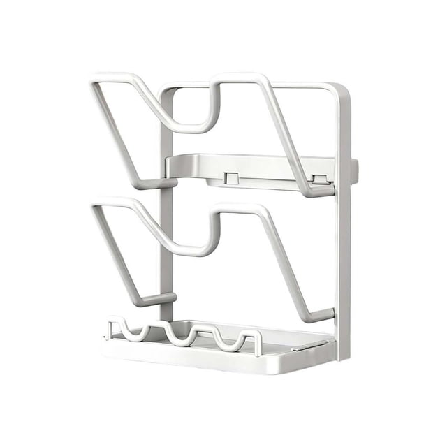 Multifunctional Kitchen Organizer Rack for Pot Lids, Utensils, and Cutting Boards with U-Shaped Slots, Durable Stainless Steel Countertop Storage Shelf, Space-Saving Design