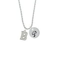 thumbnail image 2 of Delight Jewelry Silvertone Crystal Initial - B - Silvertone Script Initial Disc - P - Charm Necklace, 20"+3", 2 of 4