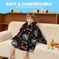 thumbnail image 5 of Game Controller Black Pattern Lamb Fleece Blanket Hoodies for Teens ,Teens Oversize Sherpa Wearable Hooded Blanket Sweatshirt with Super Pockets, 5 of 6