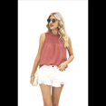 thumbnail image 2 of Camiseta Sin Mangas con Cuello con Volantes para Mujer, Gris, Rosa, XL, 2 of 10