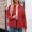 Red, variant on Lightweight Quilted Jackets for Women Casual Winter Button Down Outerwear Trendy Barn Jacket Outerwear with Pockets