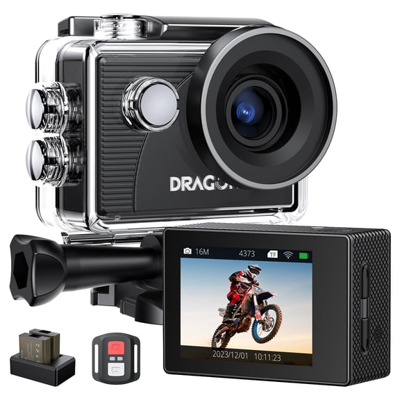 Cámara de acción Dragon Touch 4K 20MP 30FPS 30 m resistente al agua