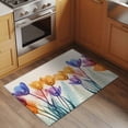 thumbnail image 2 of Spring X-ray Front Door Rugs 2x3 ft Floral Yellow Purple Tulips Fern Leaf Retro Small Rug for Entryway Non Slip Washable Bathroom Door Mat Absorbent Floor Mat for Indoor Entrance, 2 of 9