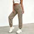 thumbnail image 5 of Cmfcve Cargo Pants for Women Lightweight Hiking Pants High Waist Drawstring Casual Joggers with Pockets, 5 of 6