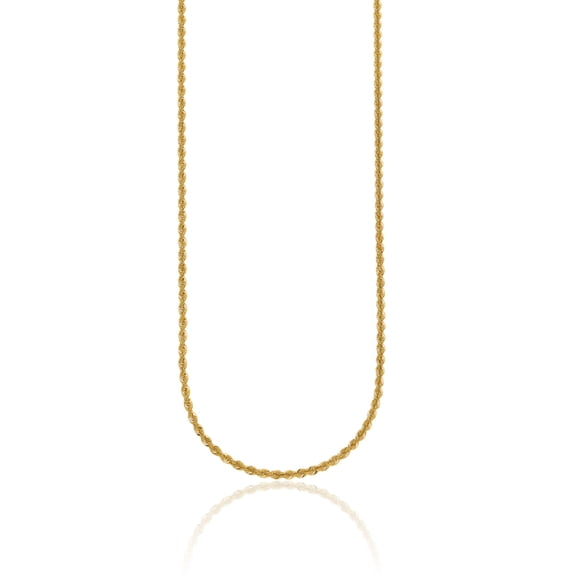 ICE CARATS 18K Solid Yellow Gold 2.5mm Classic Rope Chain Necklace - 16 inch - Polished Women's