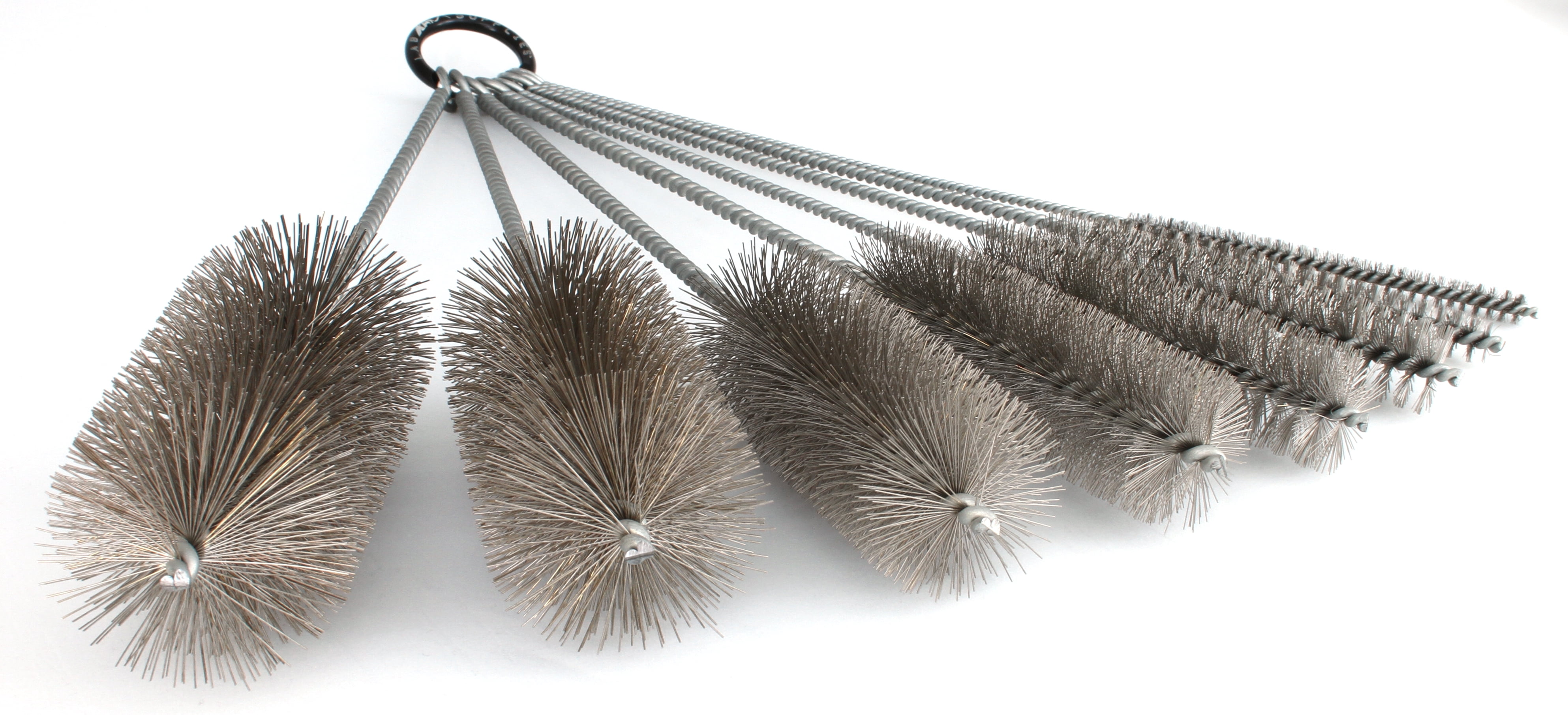 12 Inch Stainless Steel Brush Set - Variety Pack (8 pieces) | for Auto Parts, Bottles, Guns, Tubes, etc.