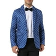 thumbnail image 5 of INSPIRE CHIC Striped Blazer for Men's Stripes Pattern Suit Jacket Notch Lapel Business Sport    Coat 2XL Dark Blue, 5 of 5