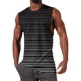 thumbnail image 2 of Mens Workout Tank Tops Casual Gradient Striped Sleeveless Muscle Shirts Cotton Gym Stretch Tee Shirt Black, 2 of 5