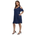 thumbnail image 5 of VEPKUL Women's Plus Size Dresses Casual A Line Flowy Swing Loose Dress with Pockets NavyBlue_1X, 5 of 10