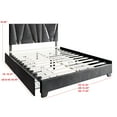 thumbnail image 6 of Home Design Hanover Queen Upholstered Storage Platform Bed Frame with Silver Acrylic Strip Headboard and Four Under-Drawers, Dark Gray, Easy Assembly, 6 of 6