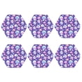 thumbnail image 2 of Pofeuu Skull mushroom colorful Print Leather Coasters Set of 6, Round Cups Mugs Mat Pad for Home Kitchen Heat Resistant Drink Coasters,Hexagon, 2 of 7