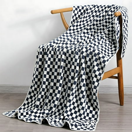 Rwvbm Blue Checkerboard Grid Velvet Bath Towel Thickened Super Absorbent Soft Bathroom Towels Quick-Dry No Shedding for Home Gym Beach Spa