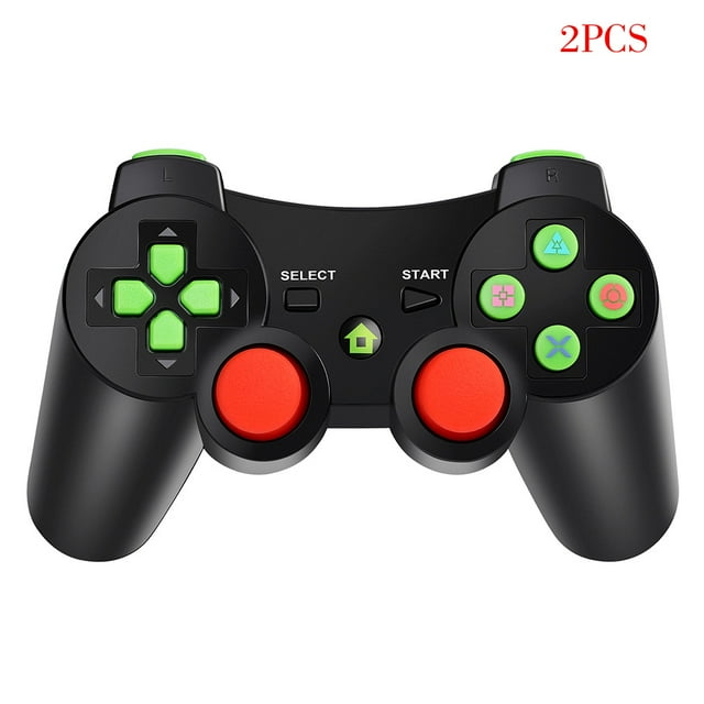 facefd 2 Pcs Manette de Jeu Bluetooth Joystick Sans Fil Manette Bluetooth Manette de Jeu de Remplacement pour Console de Jeu PS3, Noir