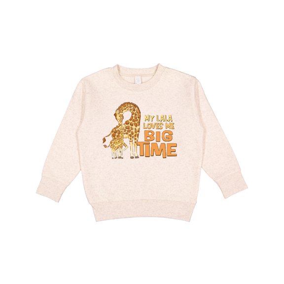 Inktastic My Lala Loves Me Big Time Giraffe Toddler Sweatshirt
