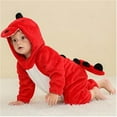 thumbnail image 5 of Mercatoo Unisex Baby Dinosaur 𝐂ostume Halloween Flannel Jumpsuit Toddler Winter 𝐇ooded Romper 𝐂osplay Performance Clothes, 5 of 5