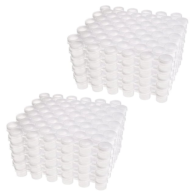 100 Tiras para Botes de Pintura, 300 Botes de 2 Ml / 0.07 Oz, Tarros de Pintura Vacíos con Tapas, para Aulas, Pinturas, Festivales de Arte