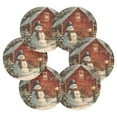 thumbnail image 2 of Qxltty Elegant Snowman Drink Coasters with Holder 6pcs Handmade Woven Simple Vintage Saucer Set, 2 of 7