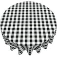 thumbnail image 4 of Round Tablecloth 60 Inch, White Black Buffalo Check Plaid Tablecloths Round Water Resistant Spill Proof Table Cloth Cover Farmhouse Tablecloth for Dining, Party, Buffet, Wedding, 4 of 8