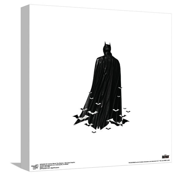 Gallery Pops DC Comics The Batman - Bat Cape Graphic Canvas Wall Art, Unframed Version, 12" x 12"