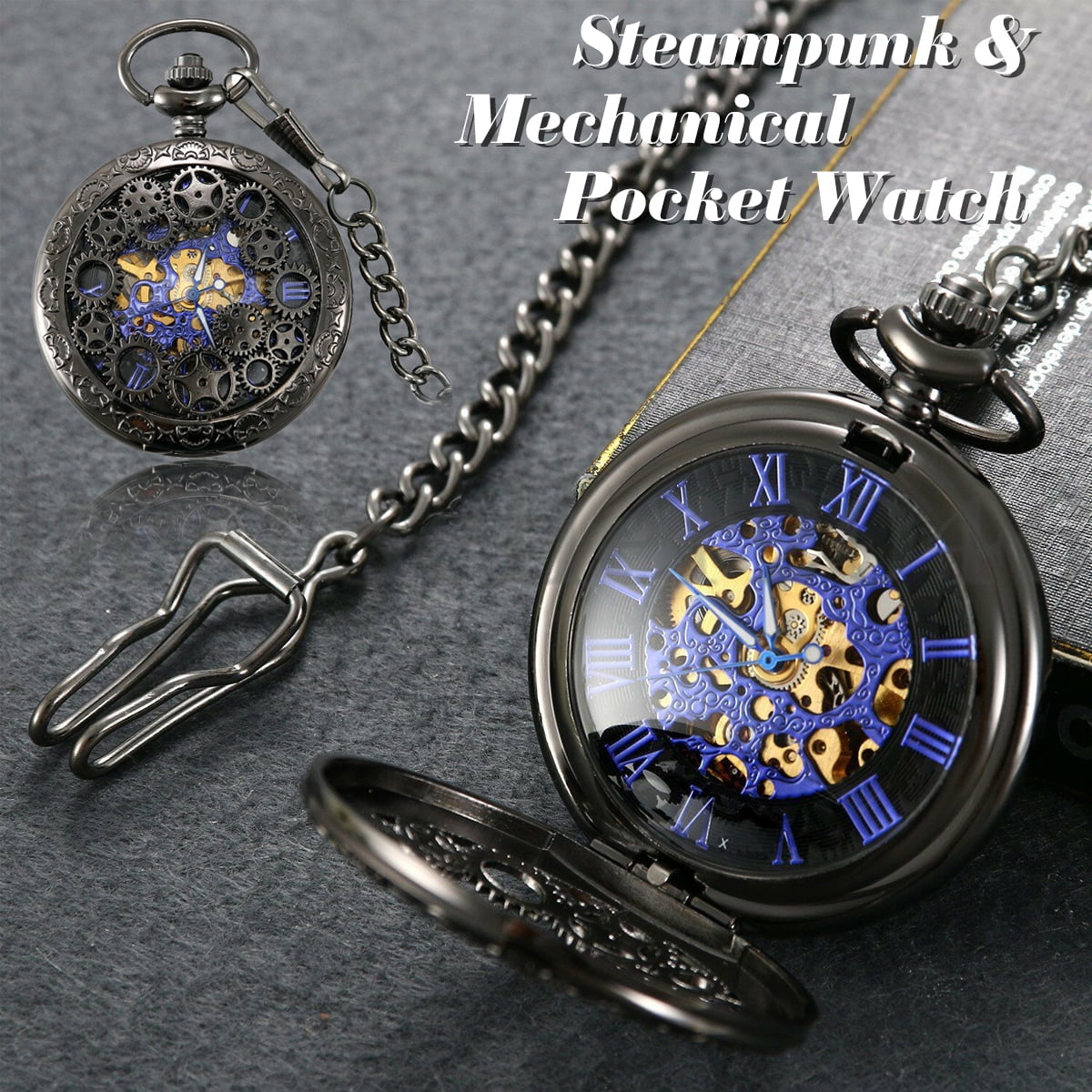 mens black pocket watch