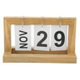 thumbnail image 1 of Calendario de escritorio pequeño de madera, con meses y fechas, rotafolios independientes, elegante y práctico para decorar el escritorio., 1 of 14