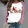 thumbnail image 1 of Qertyioot T-Shirt Graphique pour Femmes de la Saint-Valentin à Manches Longues, Blouse Imprimée Col Rond Tunique Décontractée, 1 of 3