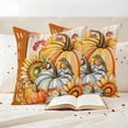 thumbnail image 3 of Burnt Orange Pumpkins Fall Outdoor Waterproof Pillow Covers, Thanksgiving Botanical Wooden Retro Decorative Square Throw Pillowcase Sofa Cushion Sham for Patio/Couch/Chair, 18"x18" 2 Pack, 3 of 8
