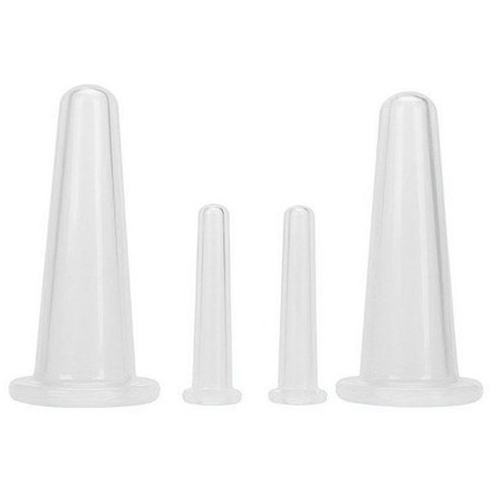4pcs Silicone Cupping Can Vacuum Face Massage Cup Health Care Tool (White)