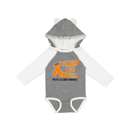 

Inktastic We Will Find a Cure- Multiple Sclerosis Awareness Gift Baby Boy or Baby Girl Long Sleeve Bodysuit